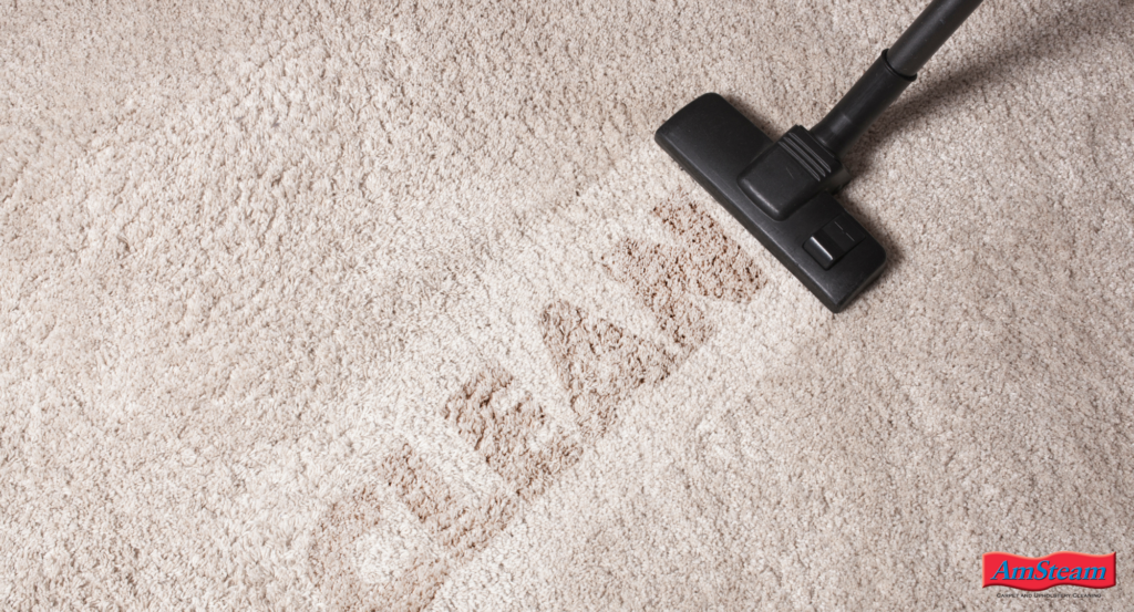 Vacuuming a carpet and seeing the word "clean" appear in the fibres